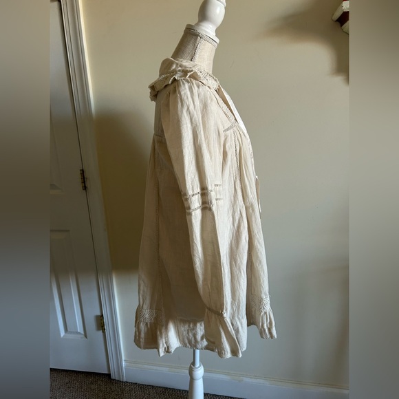 Free People 5 O'clock Tea Time Mini Dress Ivory Color Cotton size XS - Picture 6 of 11